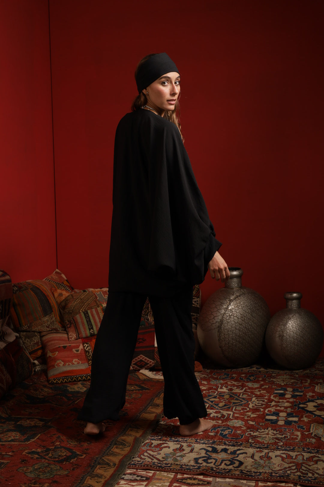 Flow black kimono