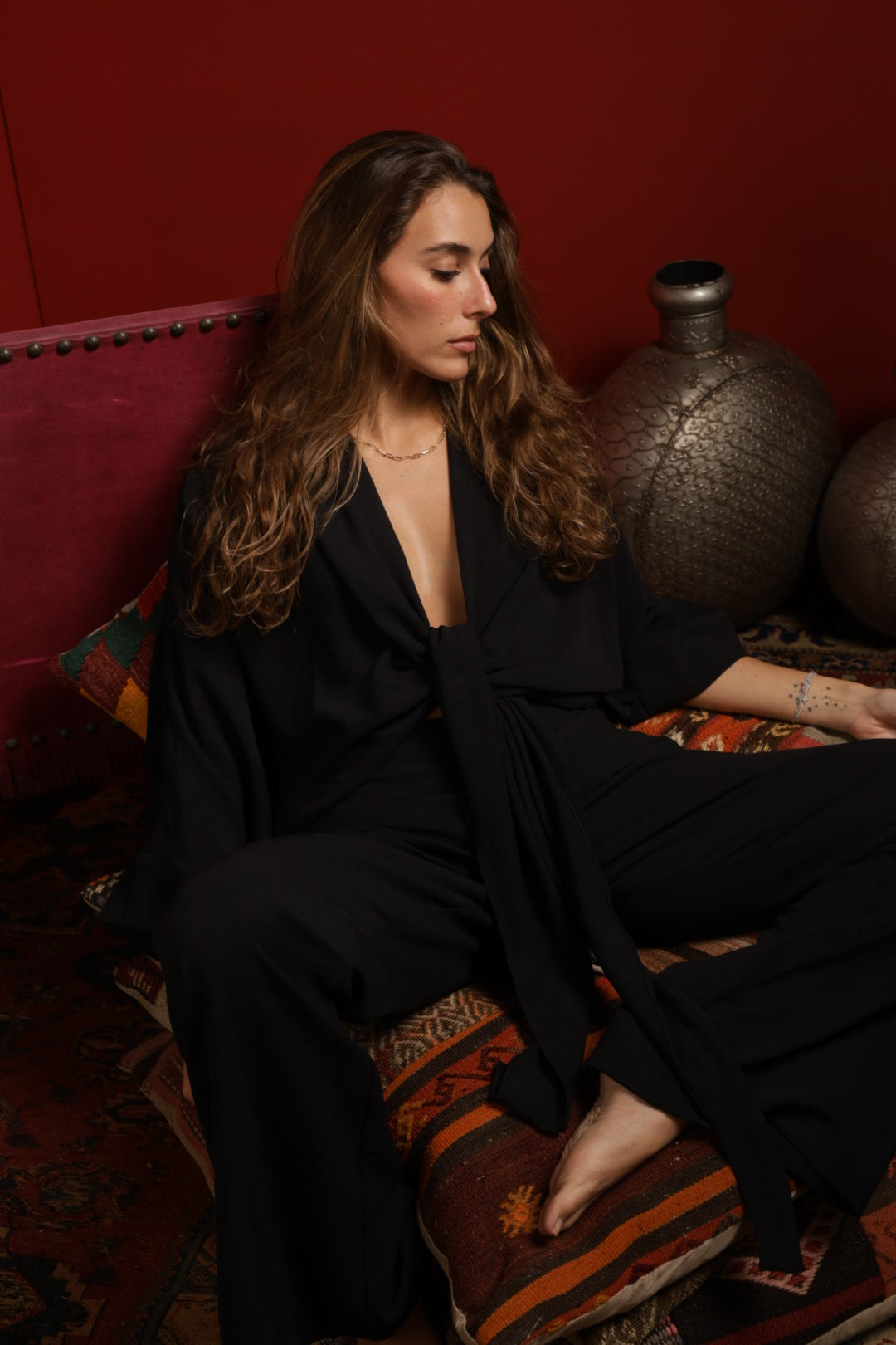 Solara Black 70s Pants